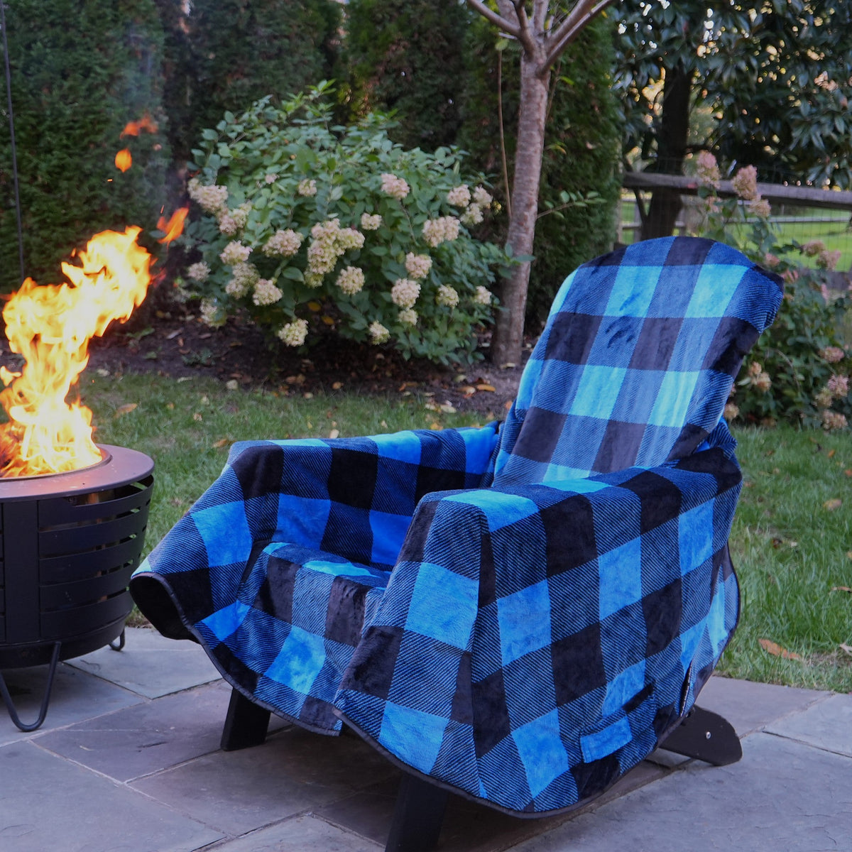 The Chair Blanket Deluxe - Blue Plaid