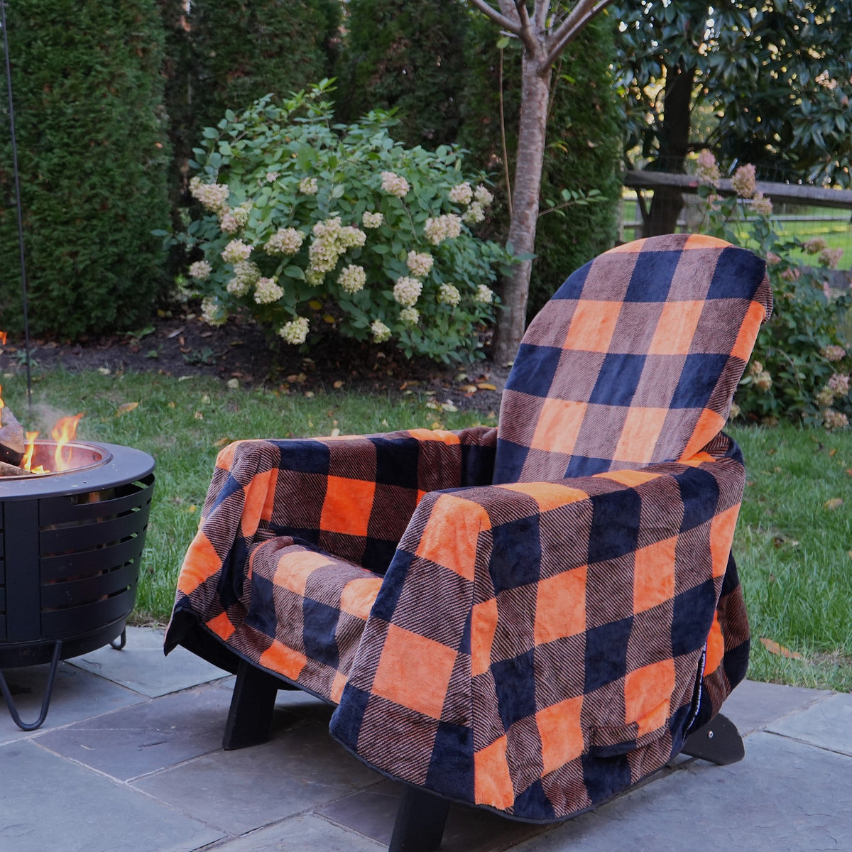 The Chair Blanket Deluxe - Orange Plaid