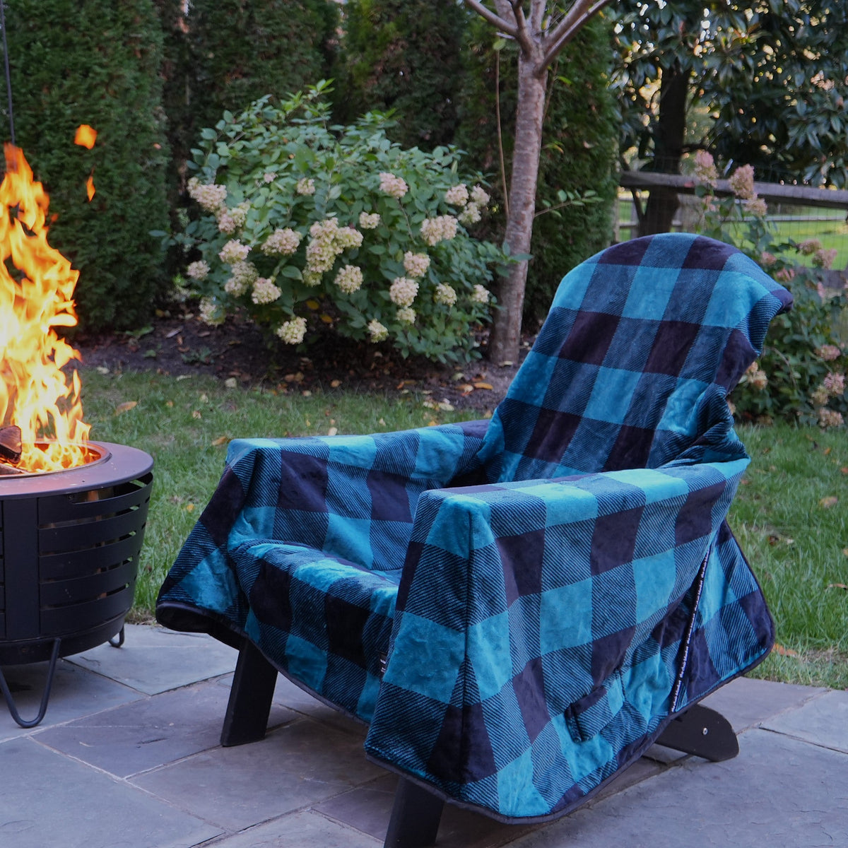 The Chair Blanket Deluxe - Teal Plaid