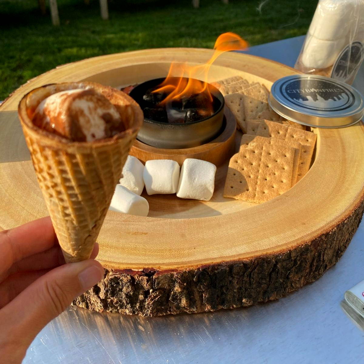 Ice Cream Cone S’mores Recipe (aka Campfire Cones) - City Bonfires