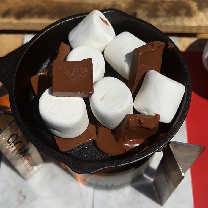 S’mores Dip Recipe on a Camping Stove - City Bonfires