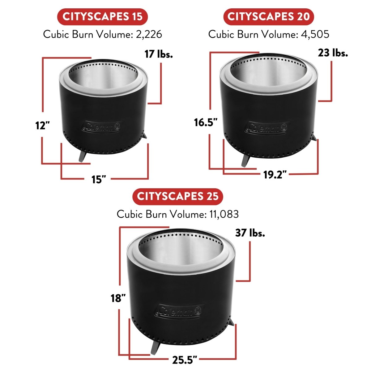 Coleman® Cityscapes™ 20 Smokeless Fire Pit - City Bonfires