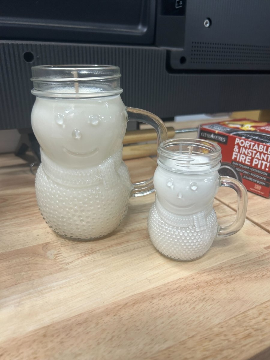 Mini Snowman Mason Jar Candle (4oz) - City Bonfires
