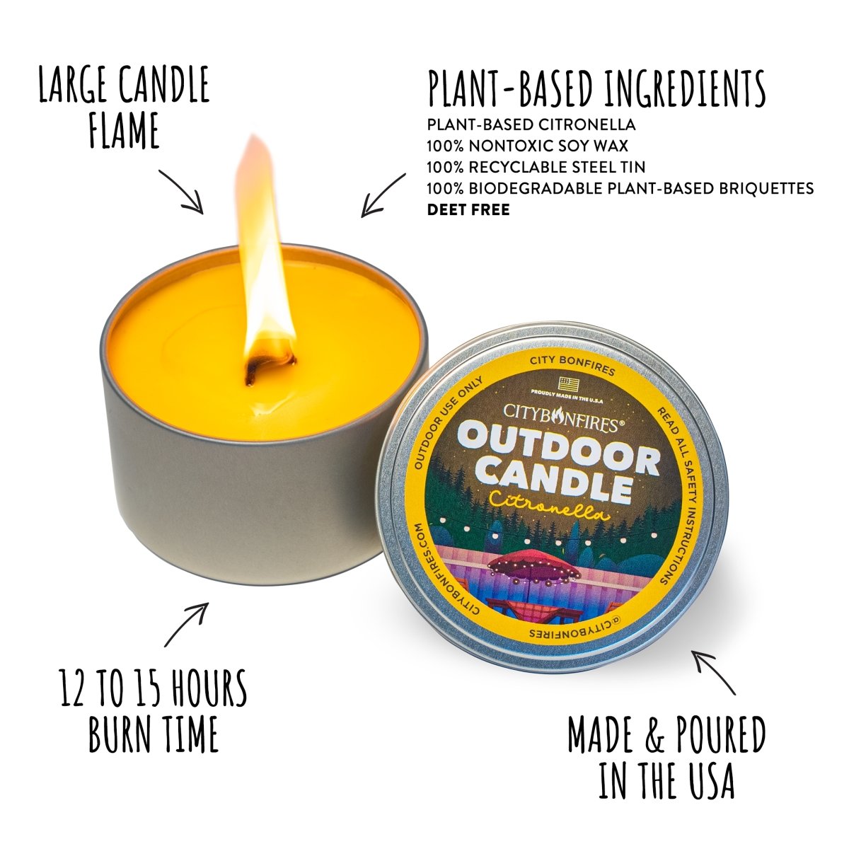 Large on sale citronella candle